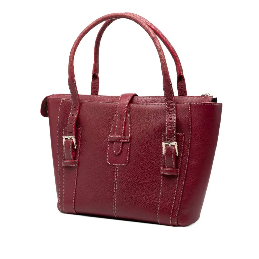 Loewe Leather Senda Handbag Red Leather Very good - Back View