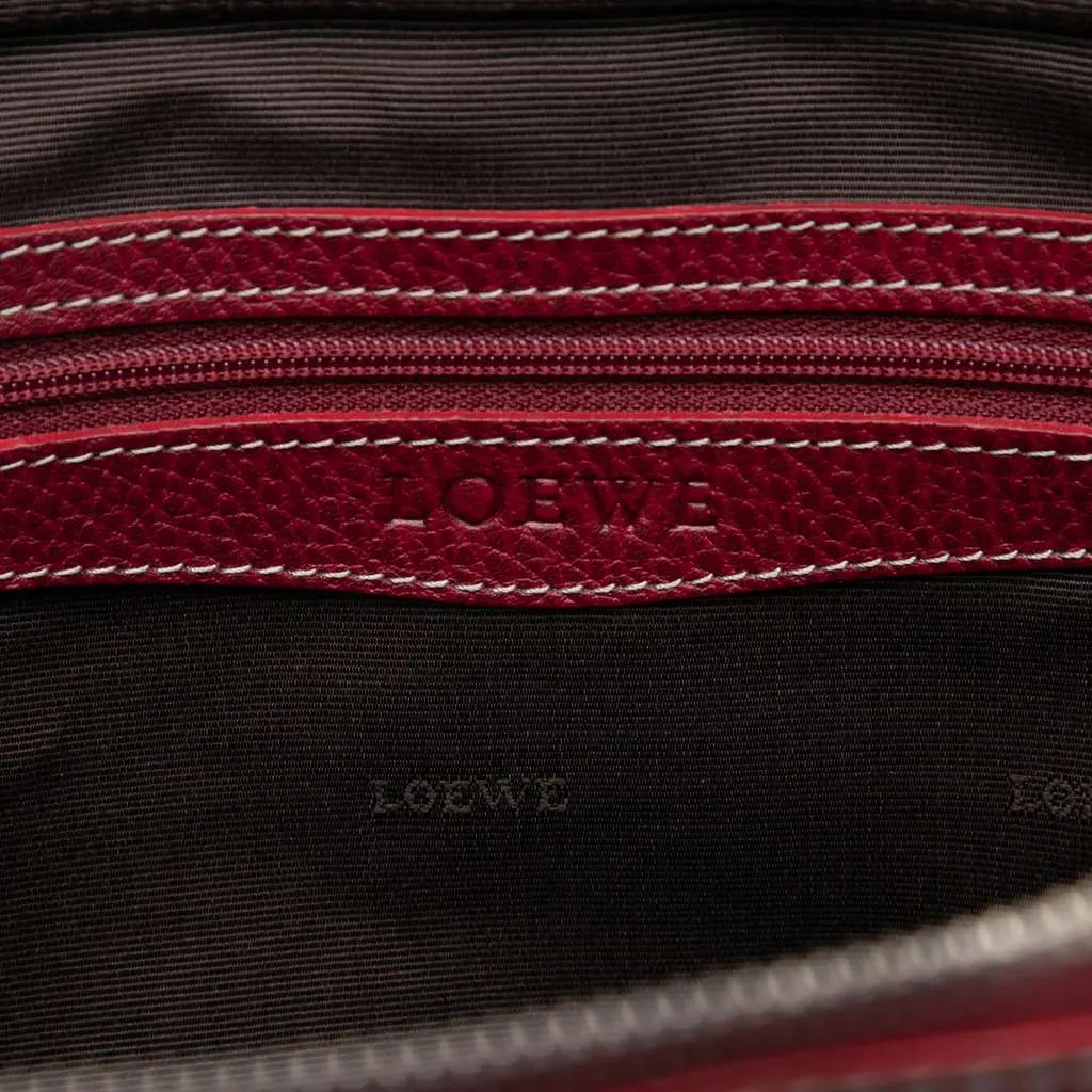 Loewe Leather Senda Handbag Red Leather Very good - Box View