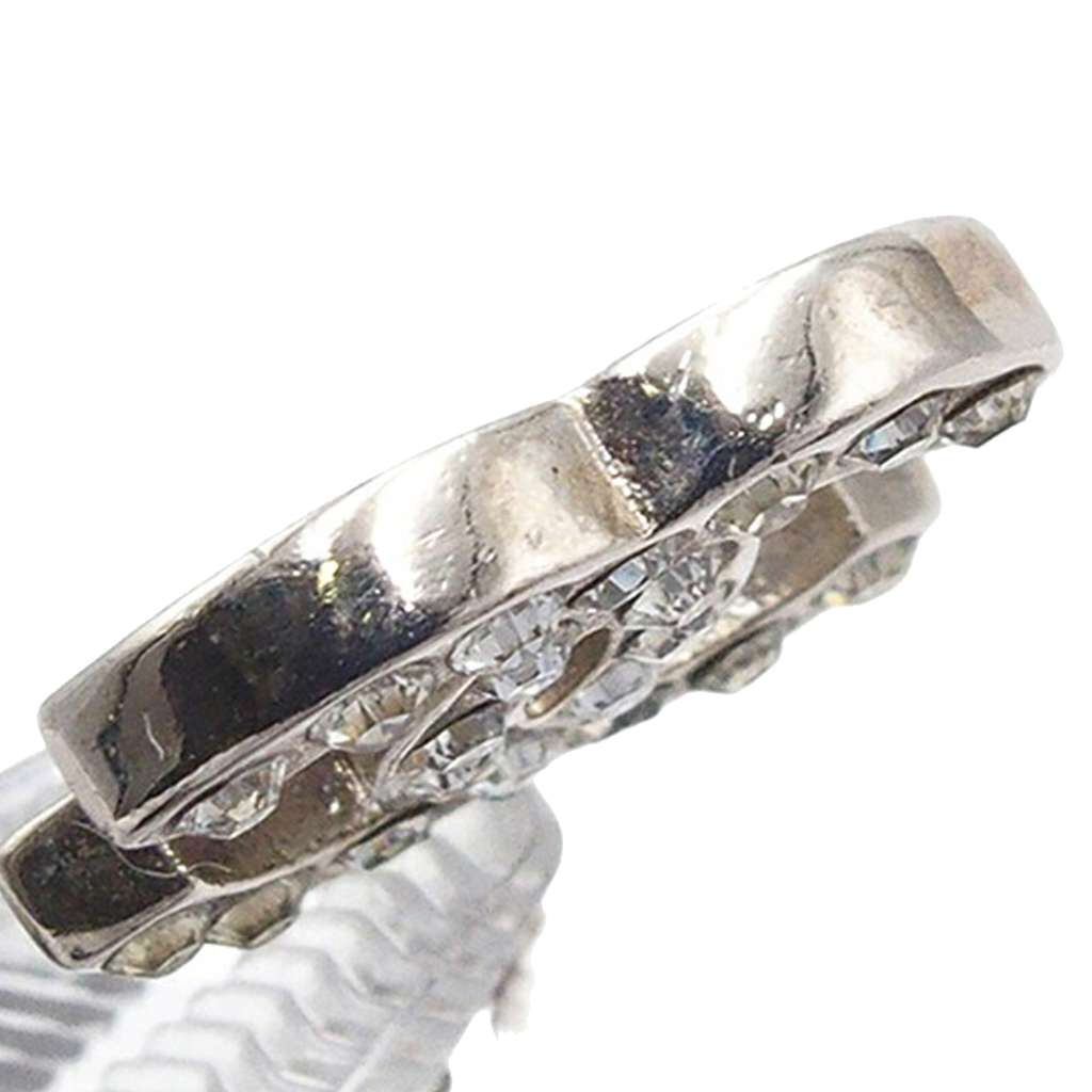 Chanel CC Silver Plated Rhinestones Pendant Necklace - 5