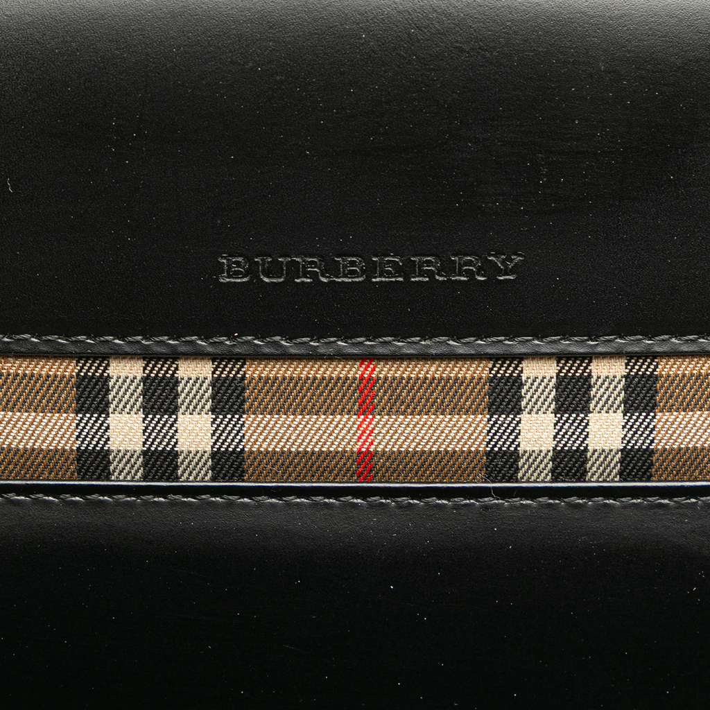 Burberry House Check Trimmed Leather Handbag - 5