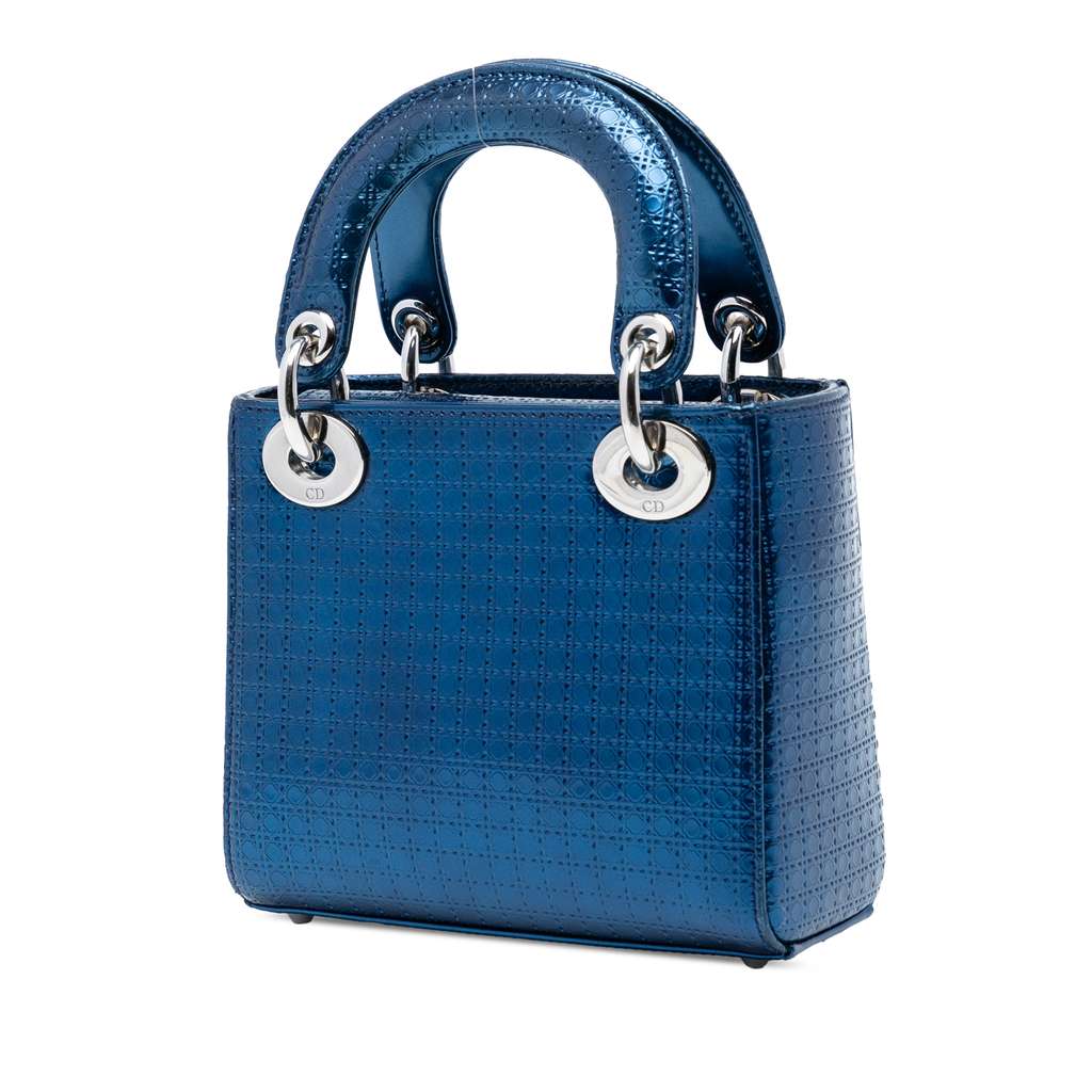 Dior Mini Metallic Patent Microcannage Lady Dior - 2