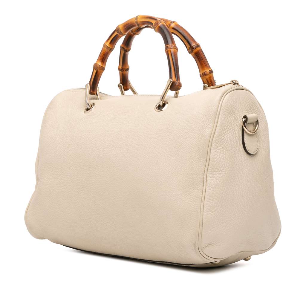 Gucci Medium Calfskin Bamboo Shopper Boston Bag - 2