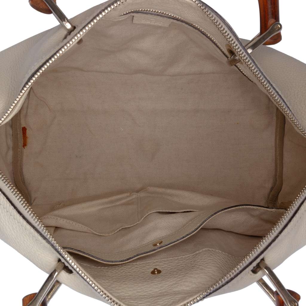 Gucci Medium Calfskin Bamboo Shopper Boston Bag - 4