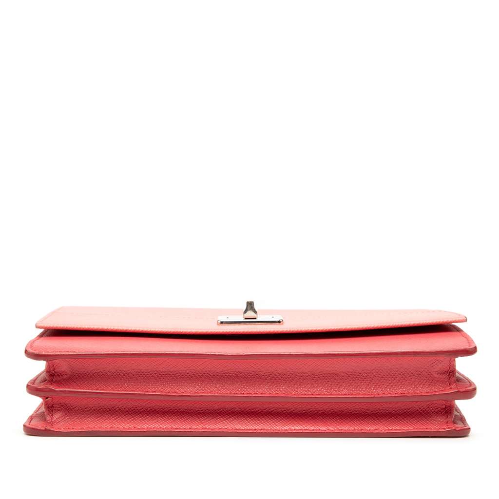 Prada Saffiano Turn Lock Wallet on Strap - 3