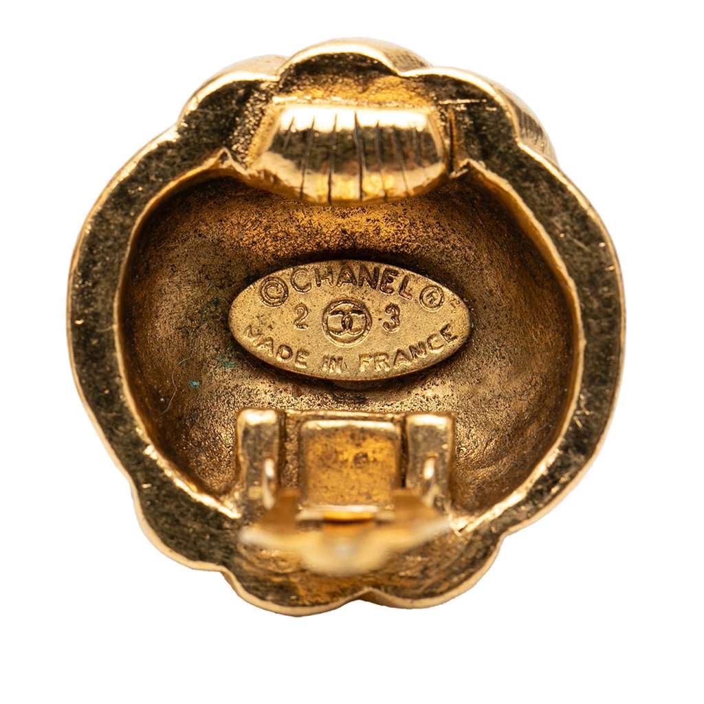 Chanel CC Gold Plated Swirl Clip on Earrings - 3