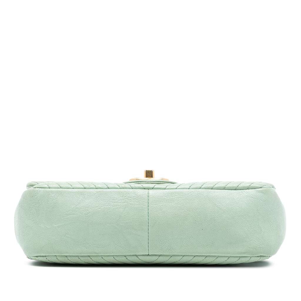 Chanel Small Chevron Wrinkled Calfskin Medallion Charm Surpique Flap - 3