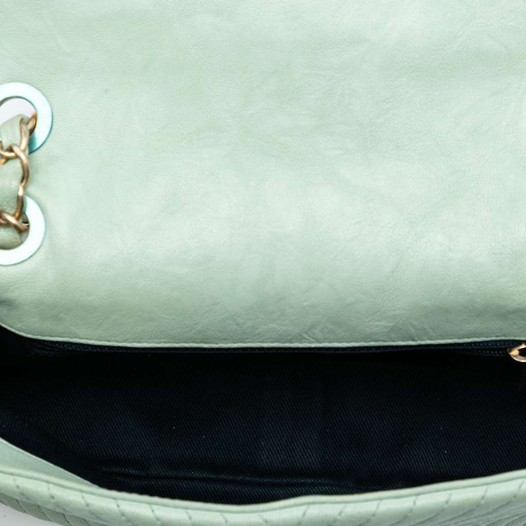 Chanel Small Chevron Wrinkled Calfskin Medallion Charm Surpique Flap - 4