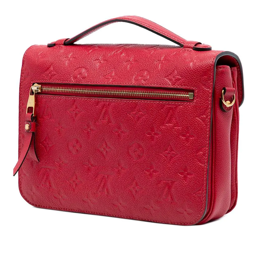 Louis Vuitton Monogram Empreinte Pochette Metis Red Leather Good - Back View