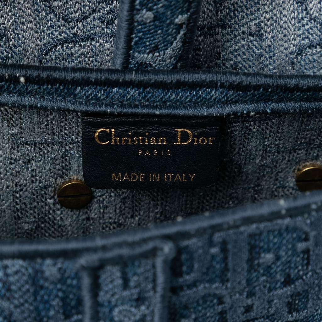 Dior Oblique Embroidered Denim Saddle Bag - 5