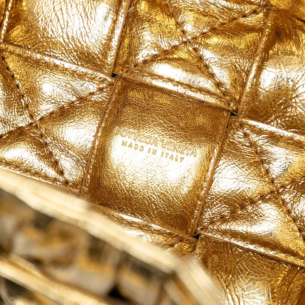 Bottega Veneta Small Metallic Crushed Nappa Maxi Intrecciato Cassette Bucket Bag - 5