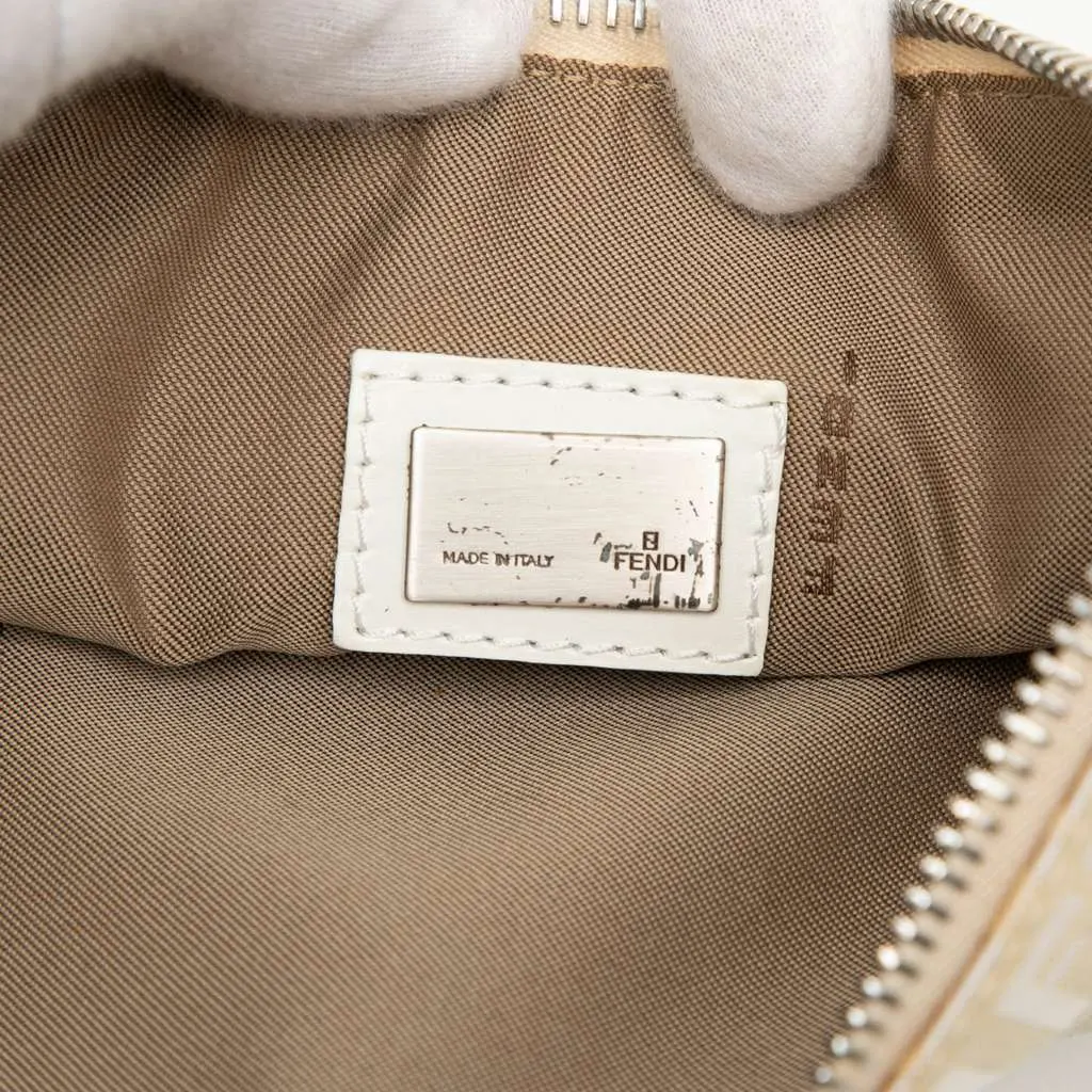 Fendi Zucchino Canvas Shoulder Bag Brown Canvas Good - Box View