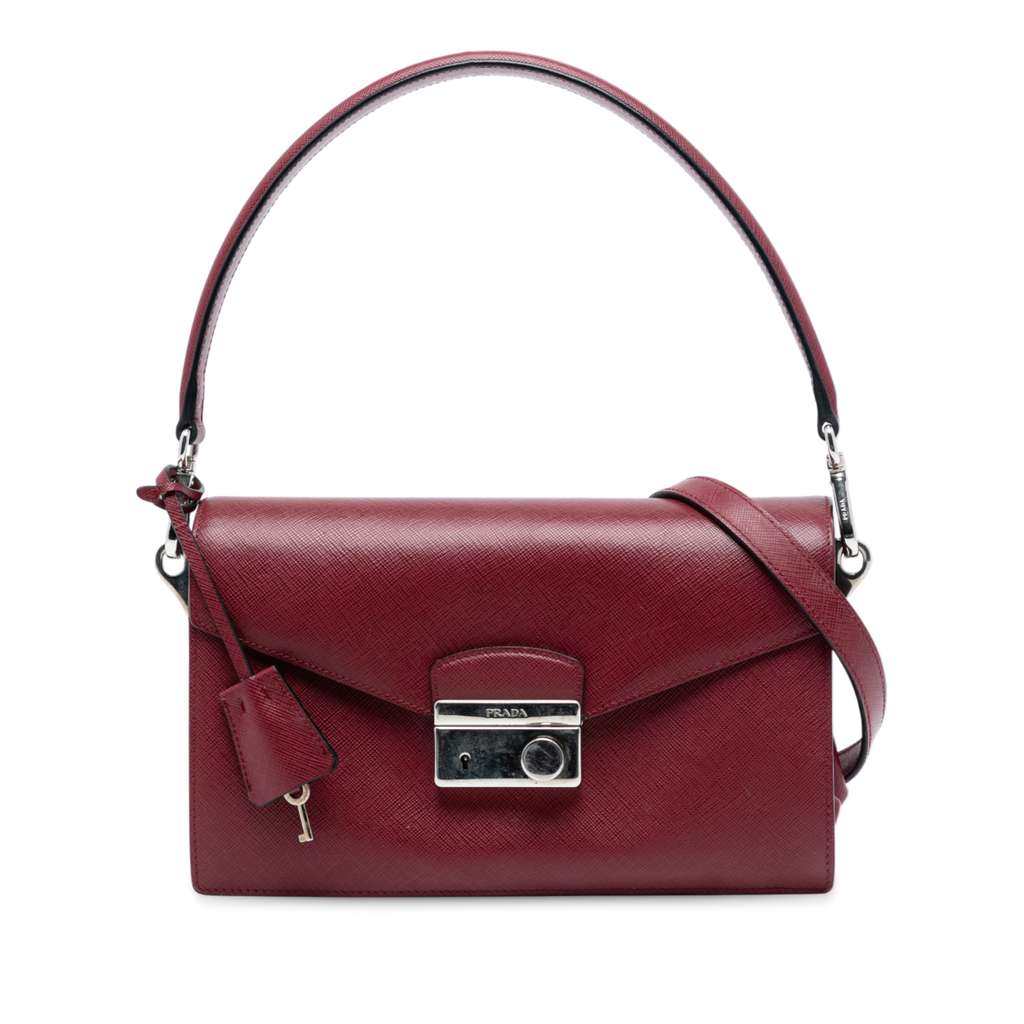 Prada Medium Saffiano Lux Sound Satchel