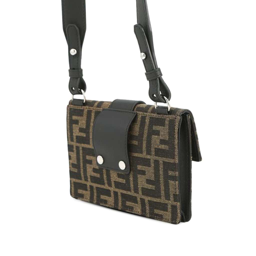 Fendi Zucca Canvas Convertible Baguette Pouch - 2