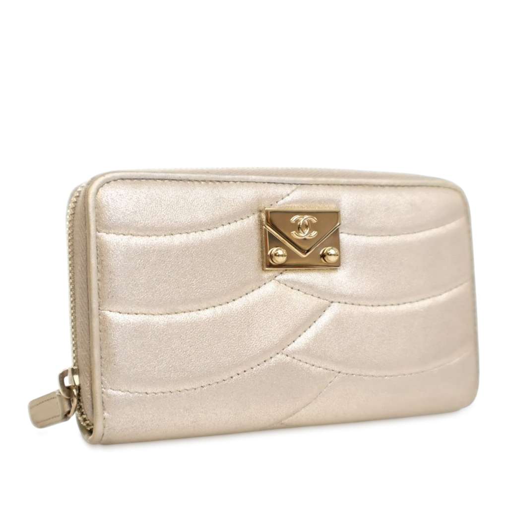 Chanel CC Lambskin Zip Wallet - 2