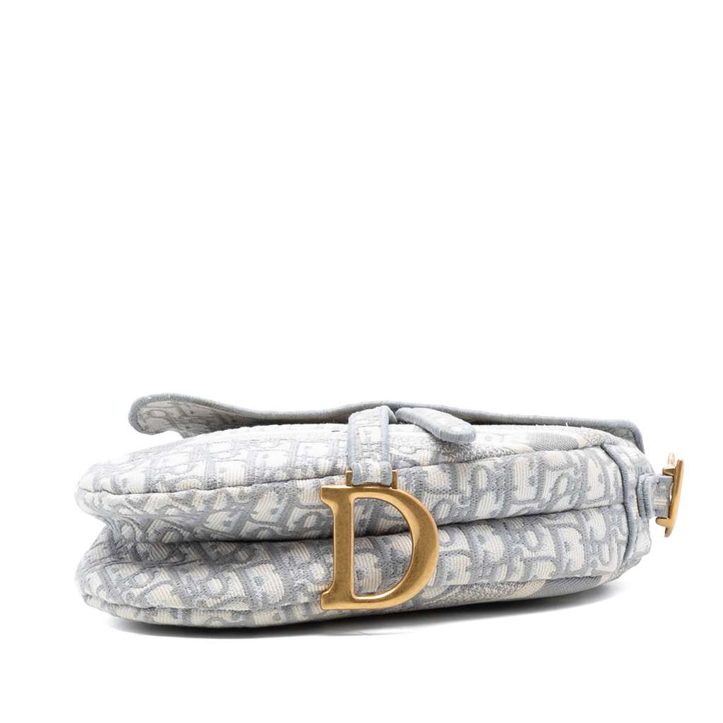 Dior Oblique Embroidered Canvas Saddle Bag - 3