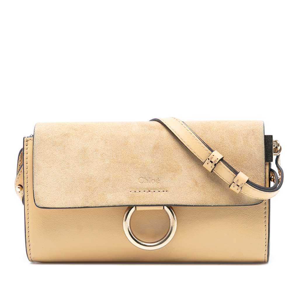 Chloé Mini Calfskin and Suede Faye Crossbody
