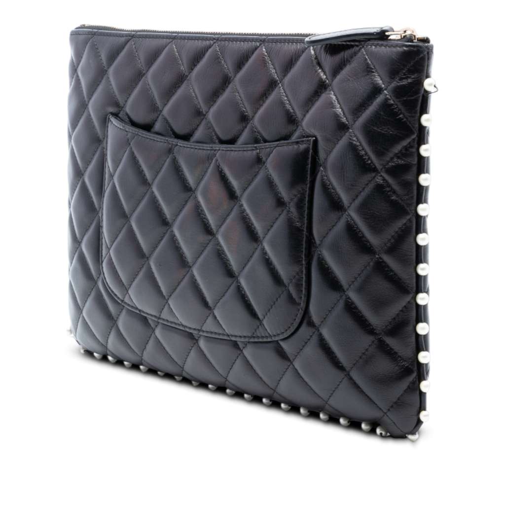 Chanel Medium Quilted Lambskin Pearl O Case Clutch - 2