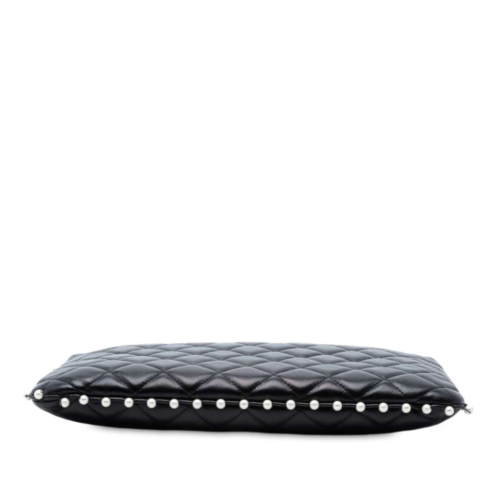 Chanel Medium Quilted Lambskin Pearl O Case Clutch - 3