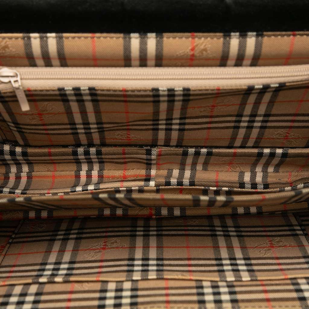 Burberry House Check Trimmed Leather Shoulder Bag - 4