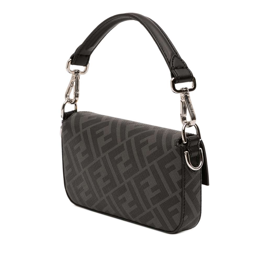 Fendi Zucca Coated Canvas FF 1974 Diagonal Convertible Baguette Satchel - 2