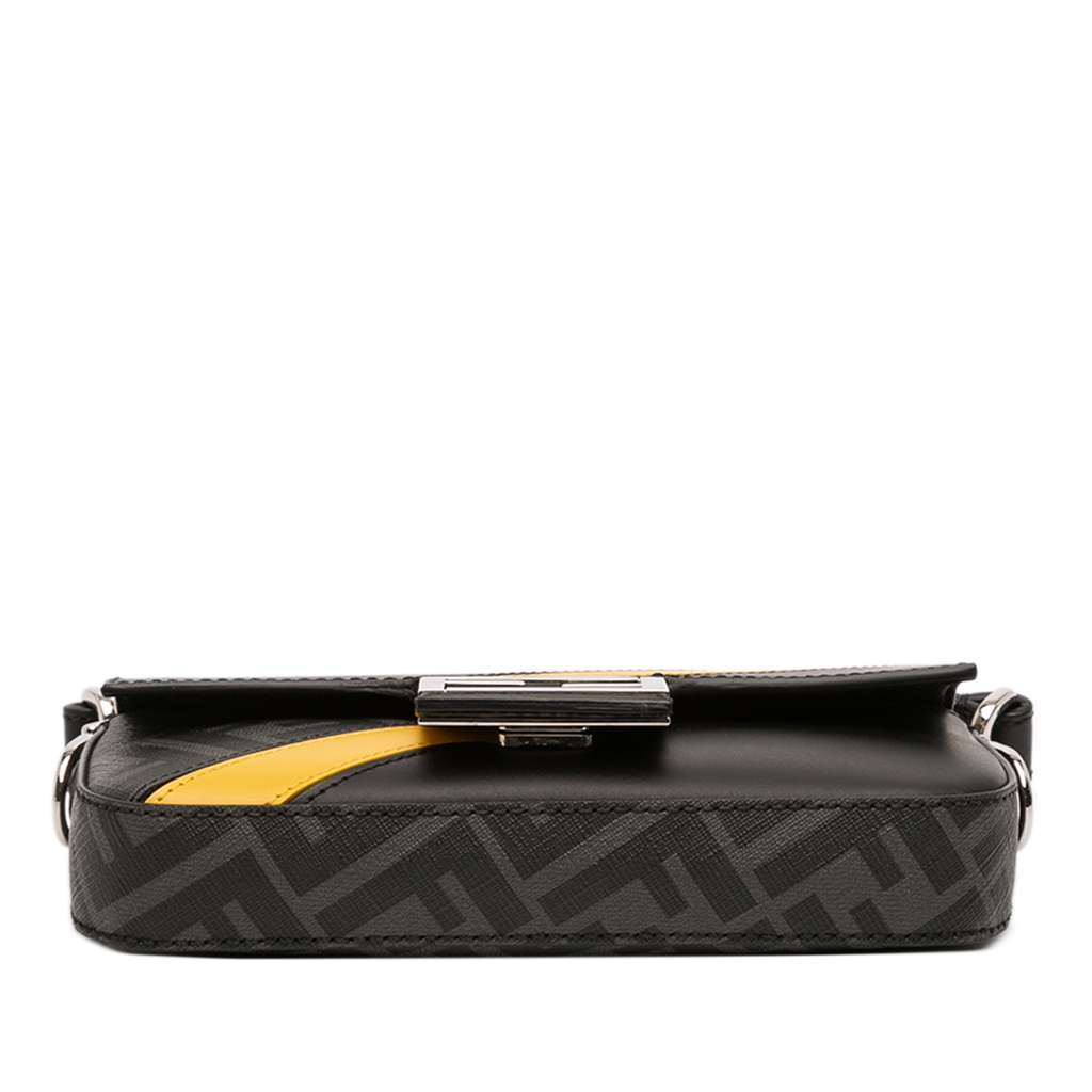 Fendi Zucca Coated Canvas FF 1974 Diagonal Convertible Baguette Satchel - 3