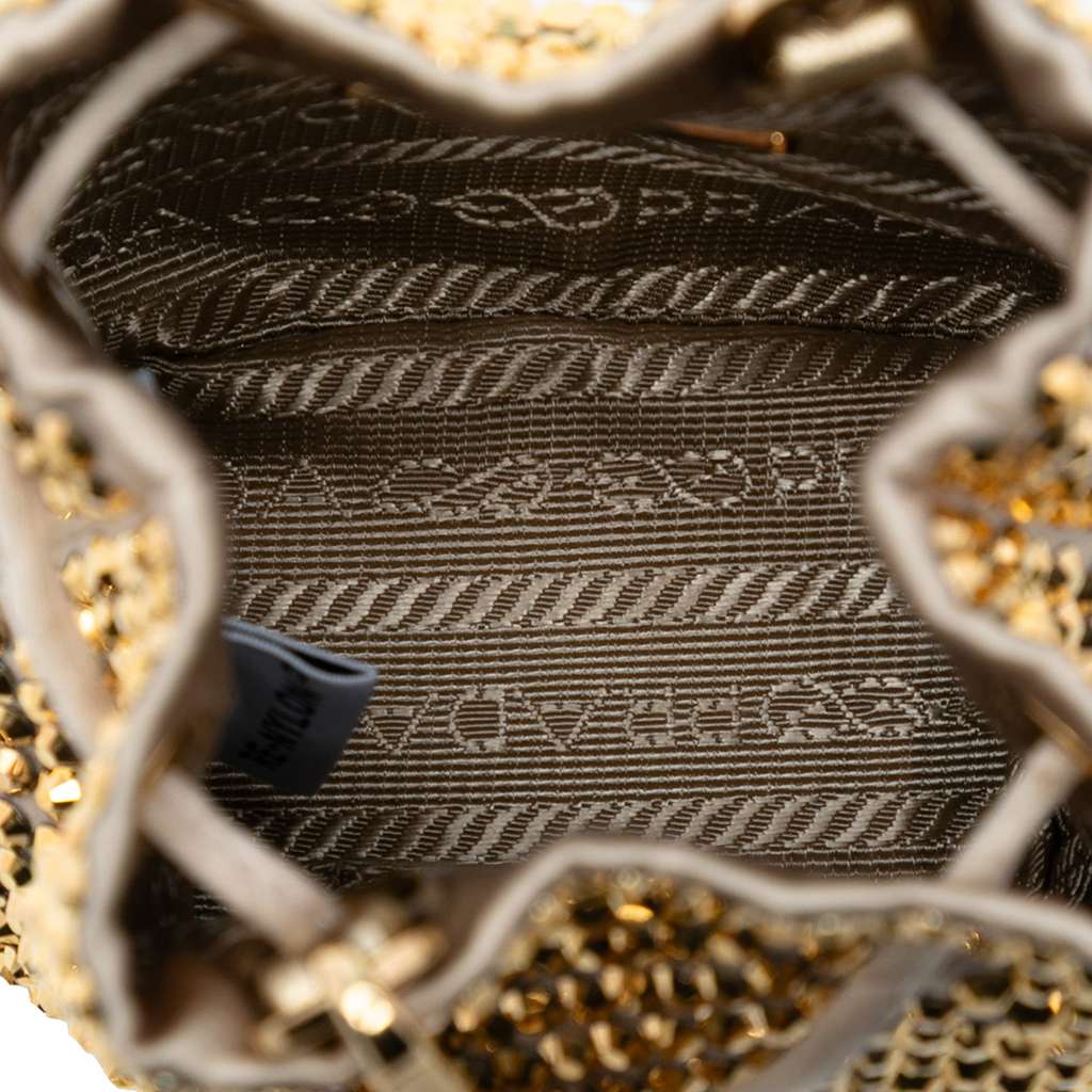 Prada Mini Re Nylon Crystal Embellished Drawstring Bucket Bag - 4