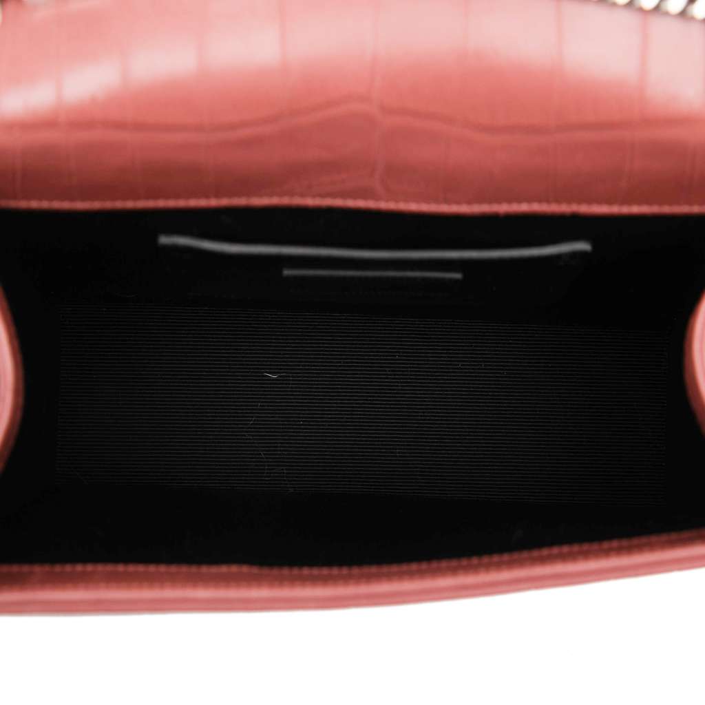 Saint Laurent Medium Croc Embossed Leather Kate Tassel Crossbody - 4