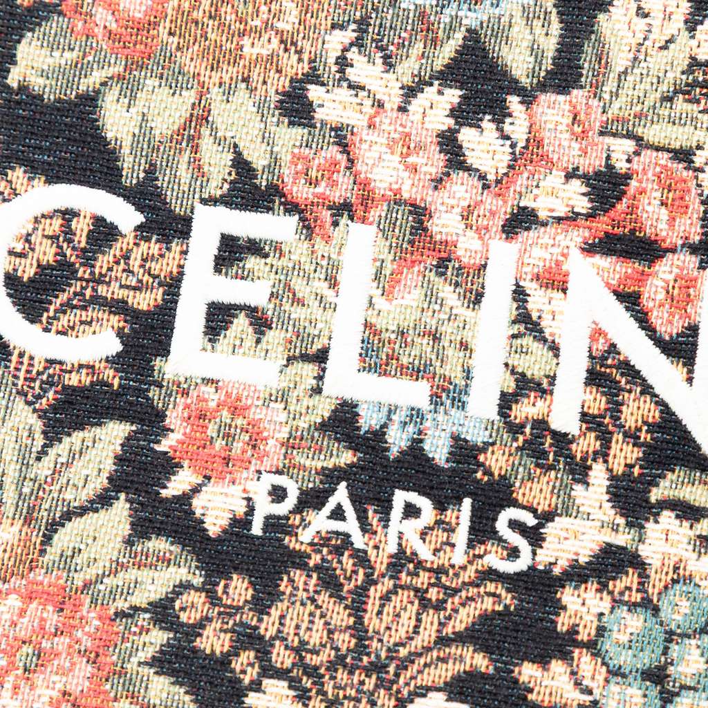 Celine Small Floral Tapestry Jacquard Calfskin Logo Pouch - 5
