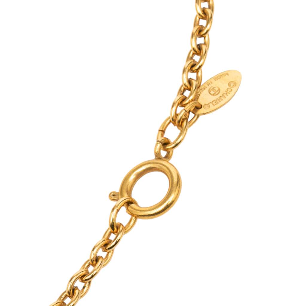 Chanel Gold Plated Quilted CC Pendant Necklace - 5
