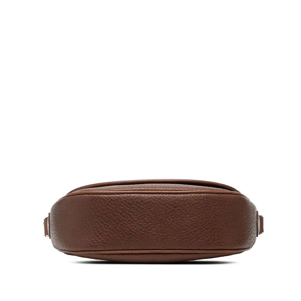 Burberry Pebbled Leather Crossbody Brown Leather Good - Inside View