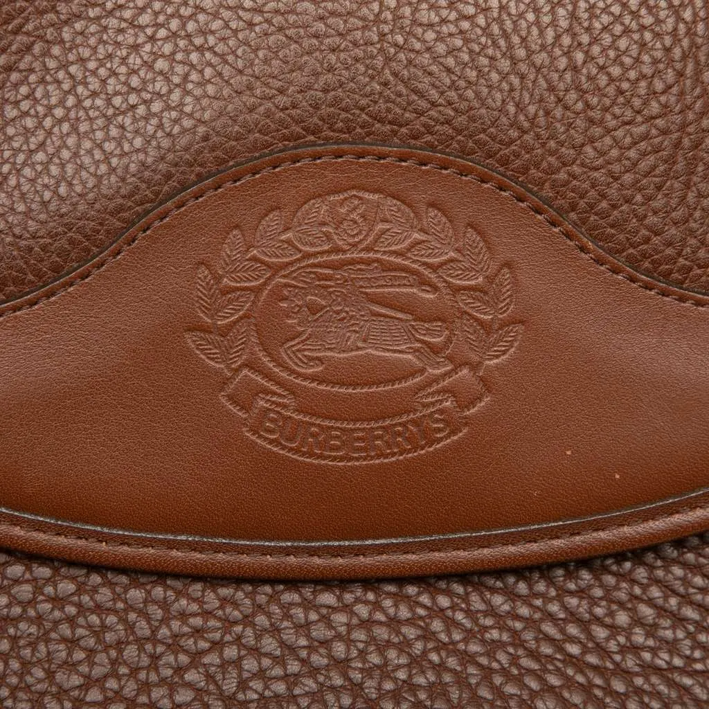 Burberry Pebbled Leather Crossbody Brown Leather Good - Box View