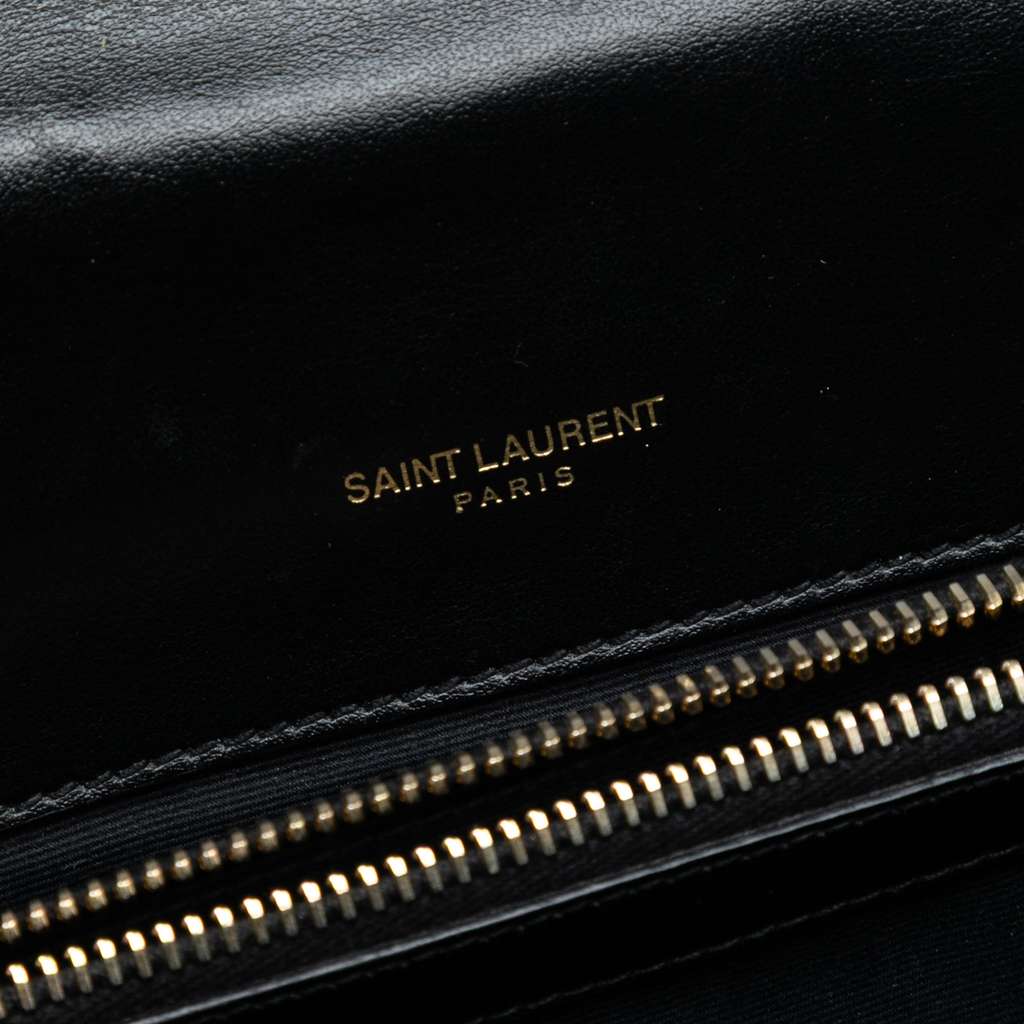 Saint Laurent Medium Chevron Studded Calfskin Monogram College Satchel - 5
