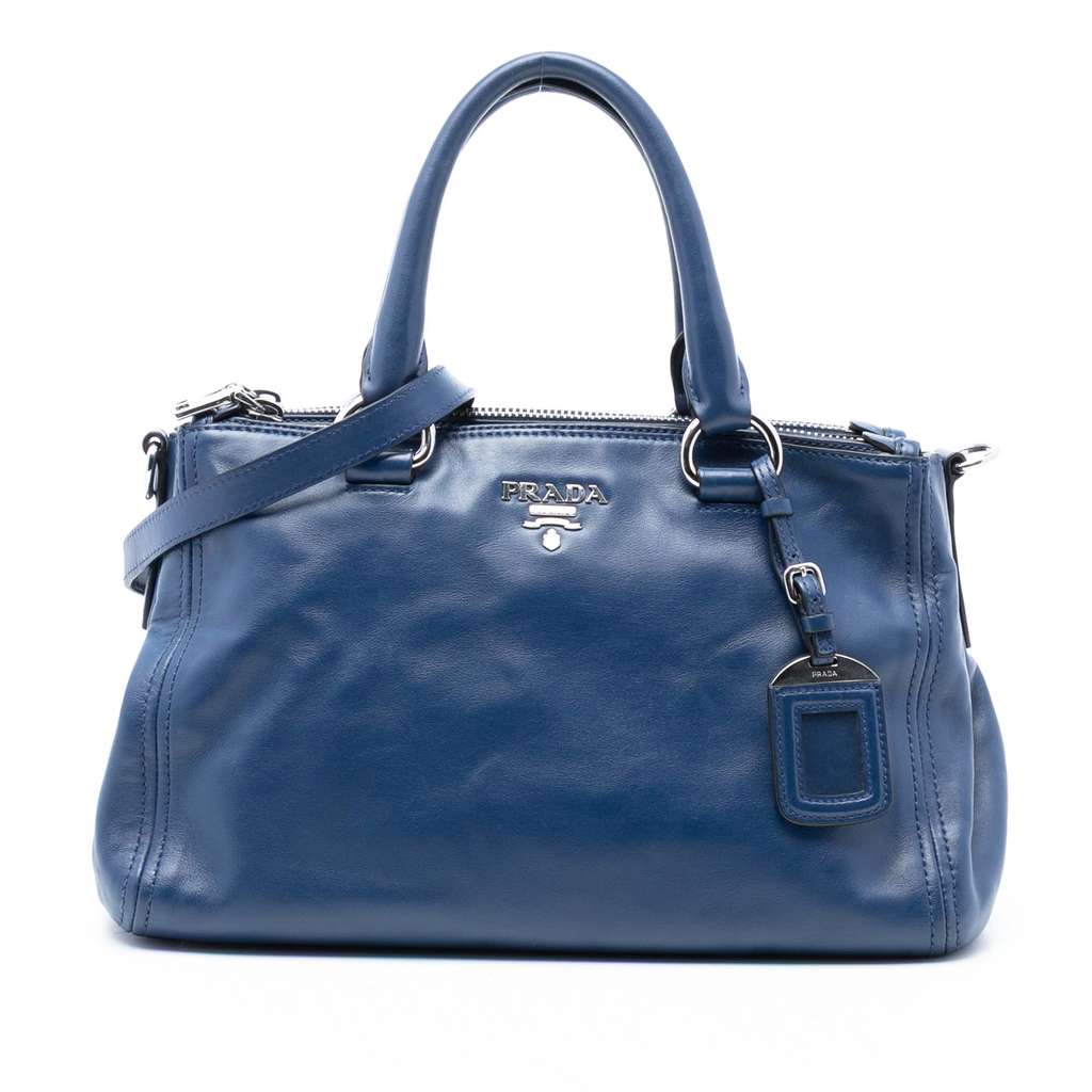 Prada Soft Calf Double Zip Satchel