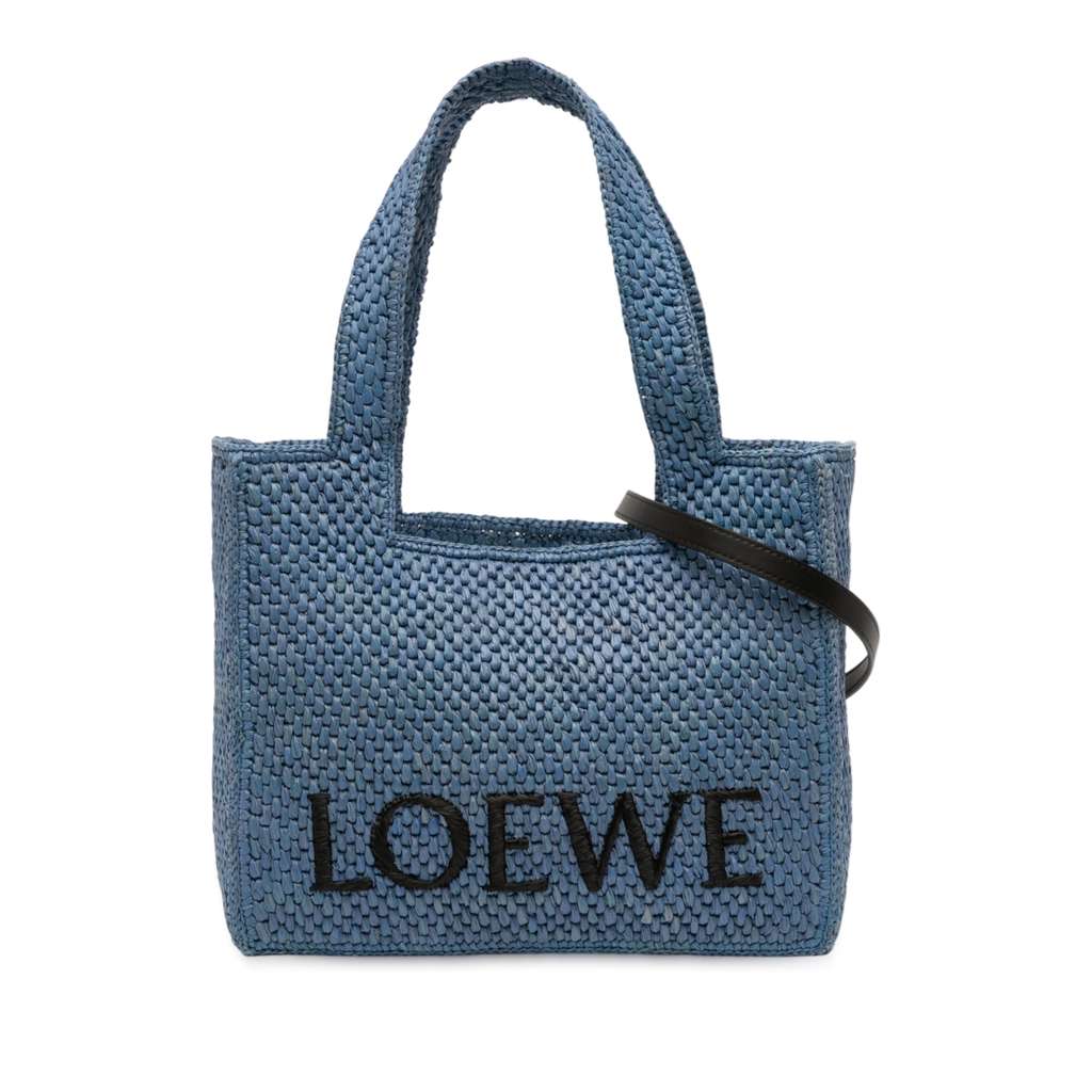 Loewe Medium Raffia Font Tote
