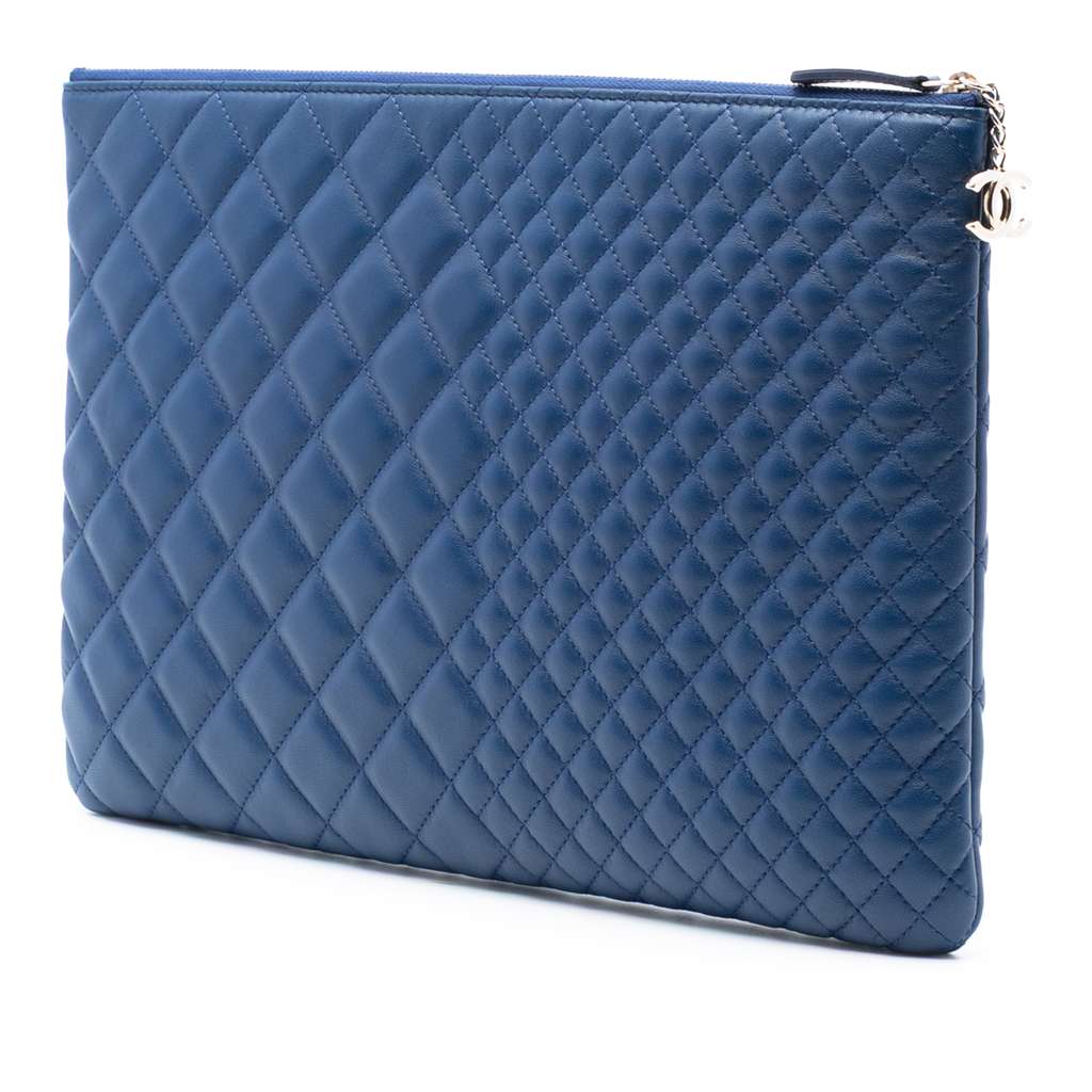 Chanel CC Bi Quilted Lambskin O Case Clutch - 2