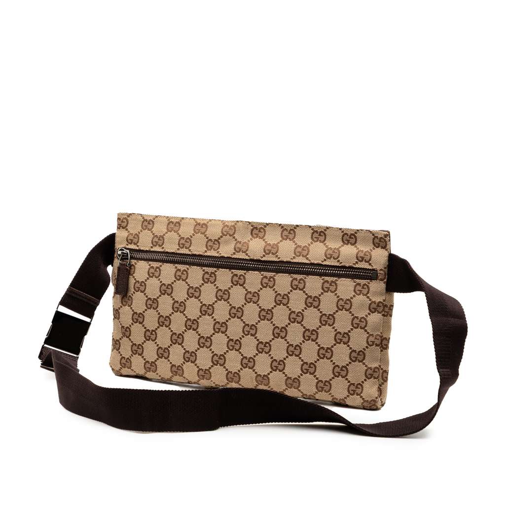 Gucci GG Canvas Double Pocket Belt Bag - 2