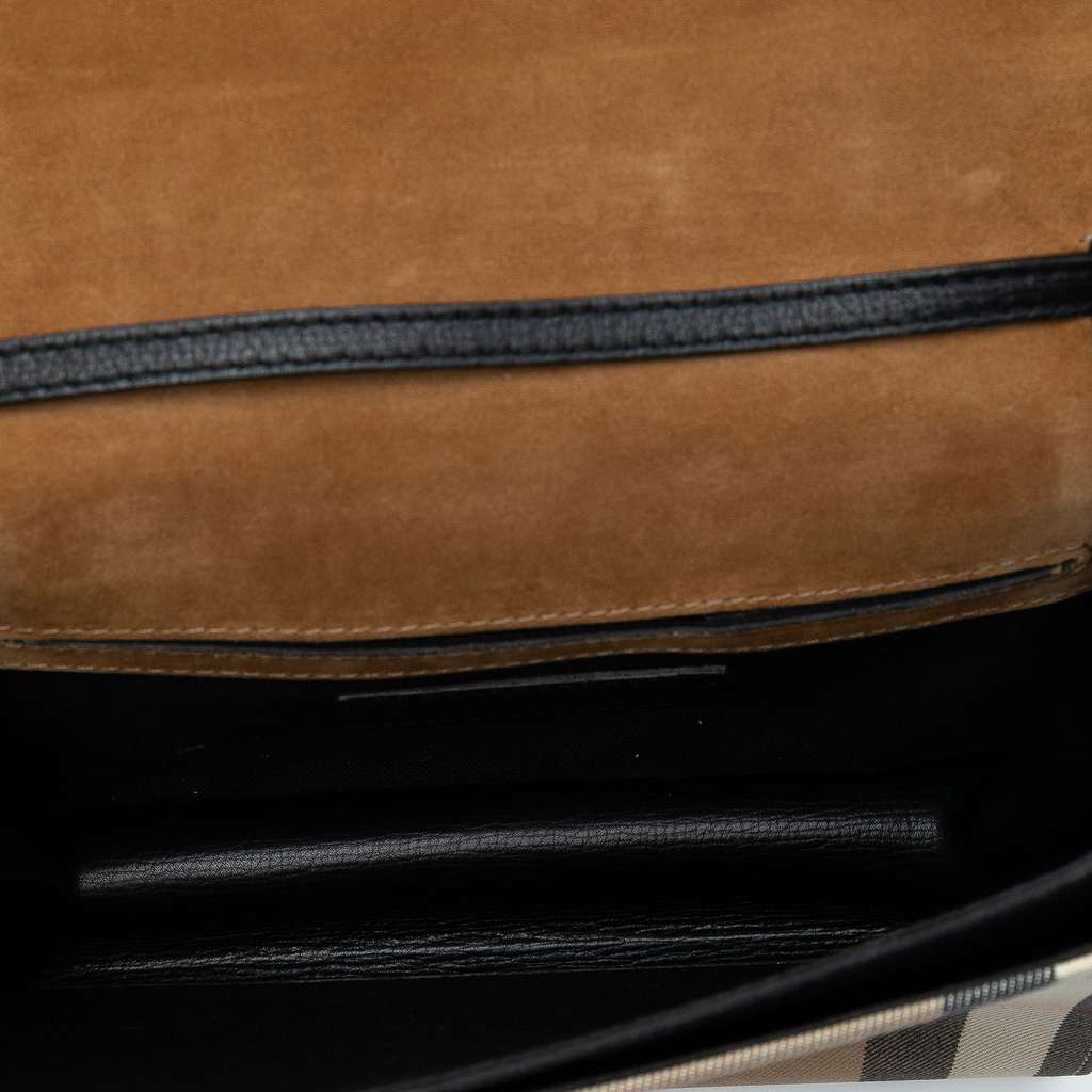 Burberry Small Leather and House Check Canvas Derby Macken Crossbody - 4
