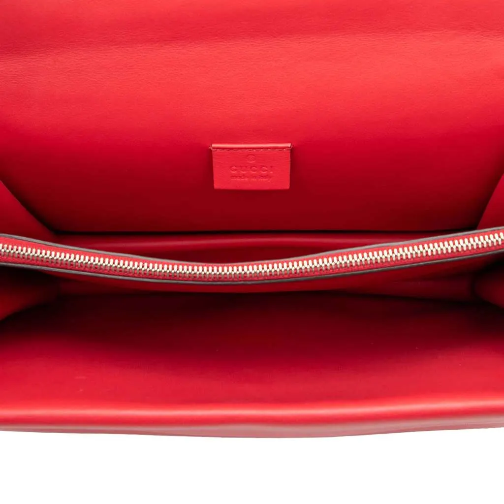 Gucci Medium Suede Dionysus Shoulder Bag Red Leather Good - Model View