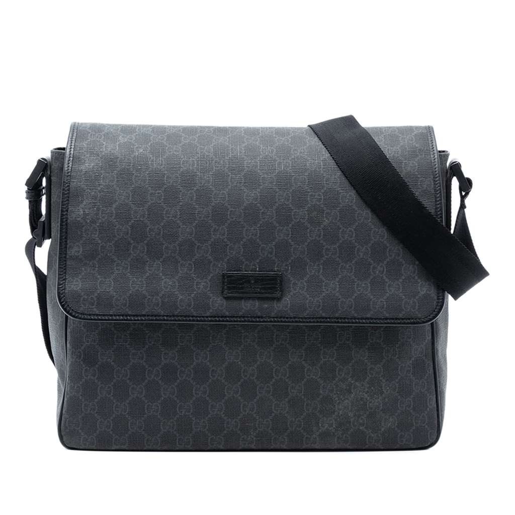Gucci GG Supreme Flap Messenger Bag