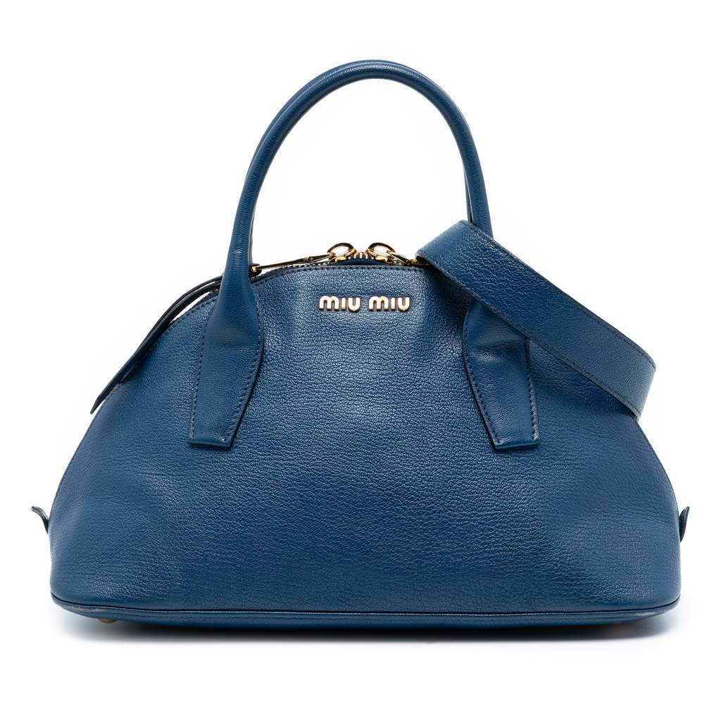 Miu Miu Goatskin Madras Bowling Bag