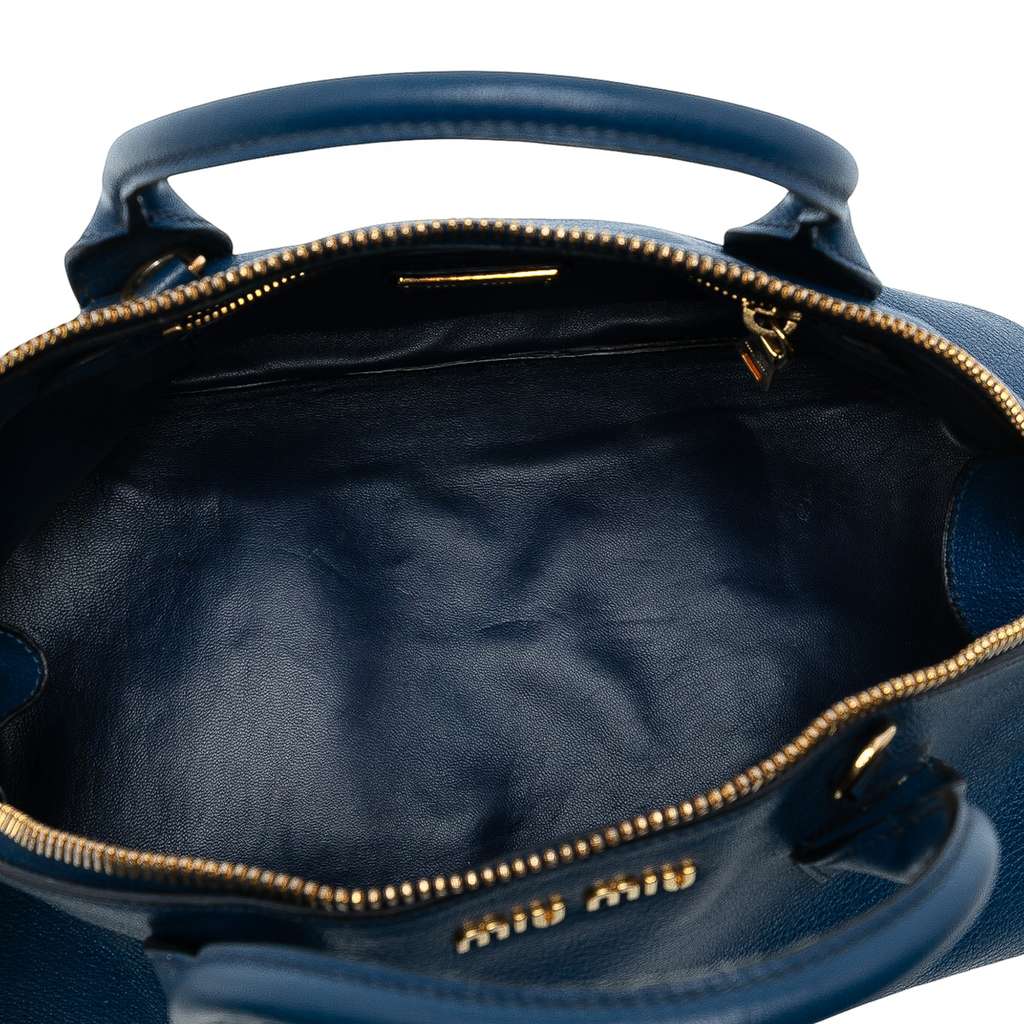 Miu Miu Goatskin Madras Bowling Bag - 4