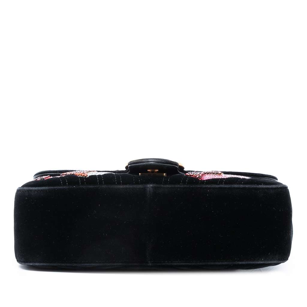 Gucci Medium GG Marmont Matelasse Velvet Sequin Embellished Shoulder Bag - 3