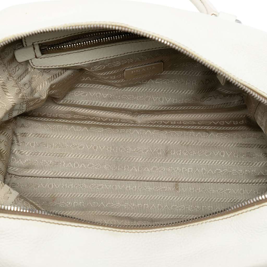 Prada Vitello Daino Embossed Logo Bauletto Bag - 4