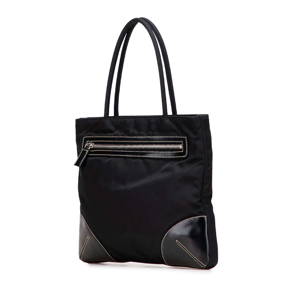 Prada Vitello Trimmed Tessuto Tote - 2