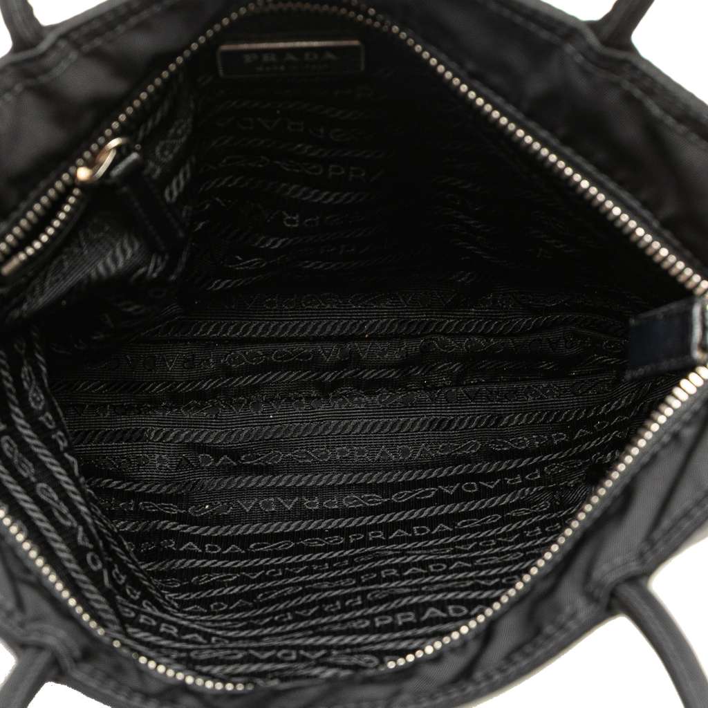 Prada Vitello Trimmed Tessuto Tote - 4