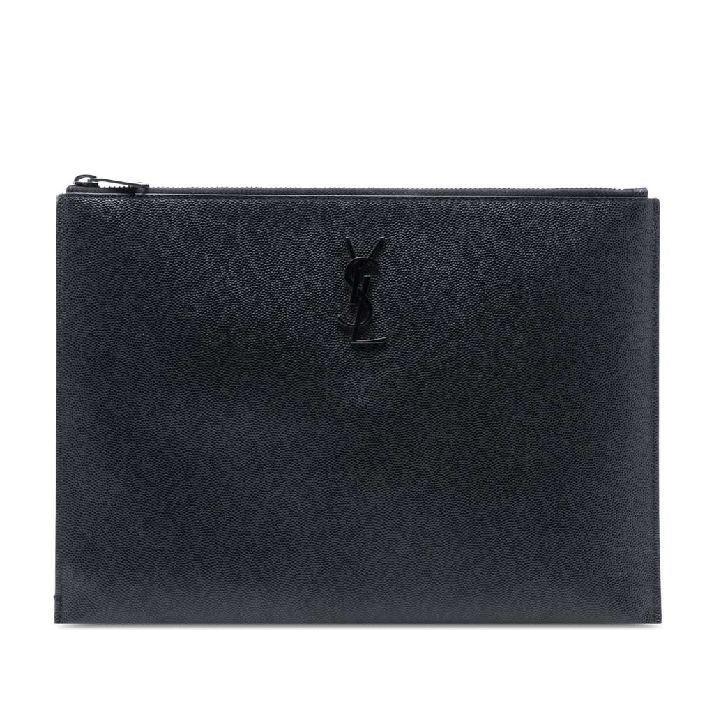 Saint Laurent Grain De Poudre Monogram Monochrome iPad Case