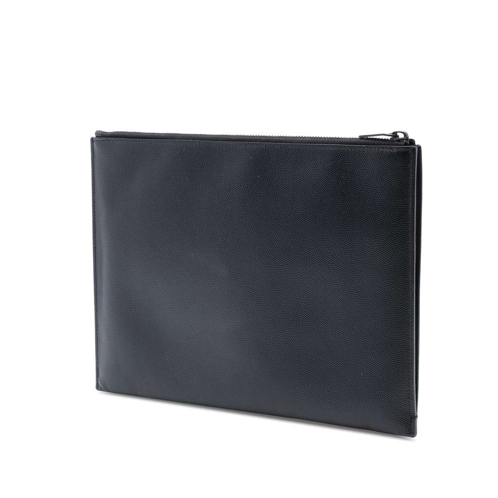 Saint Laurent Grain De Poudre Monogram Monochrome iPad Case - 2