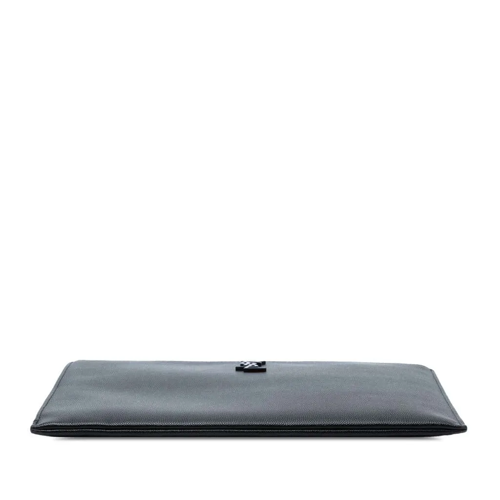 Saint Laurent Grain De Poudre Monogram Monochrome iPad Case Black Leather Good - Inside View