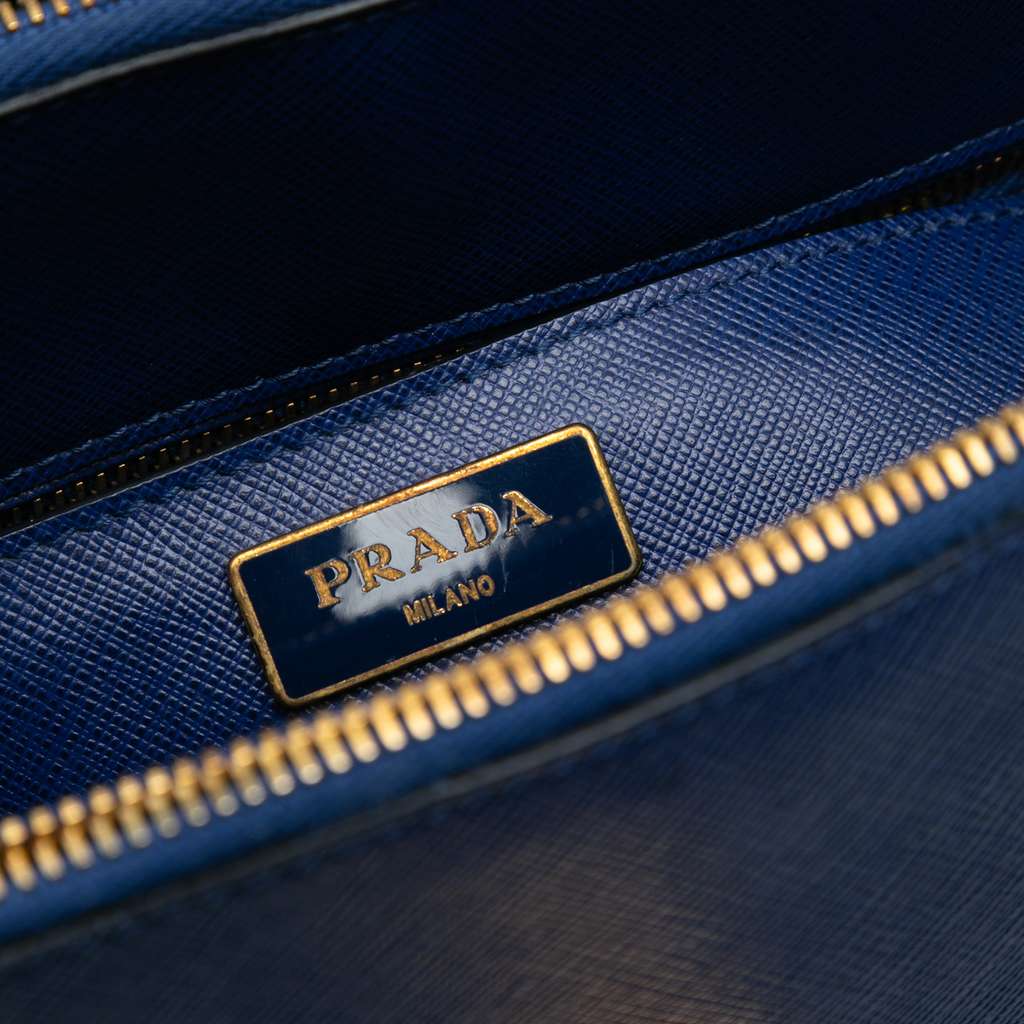 Prada Saffiano Turnlock Double Zip Studded Tote - 5