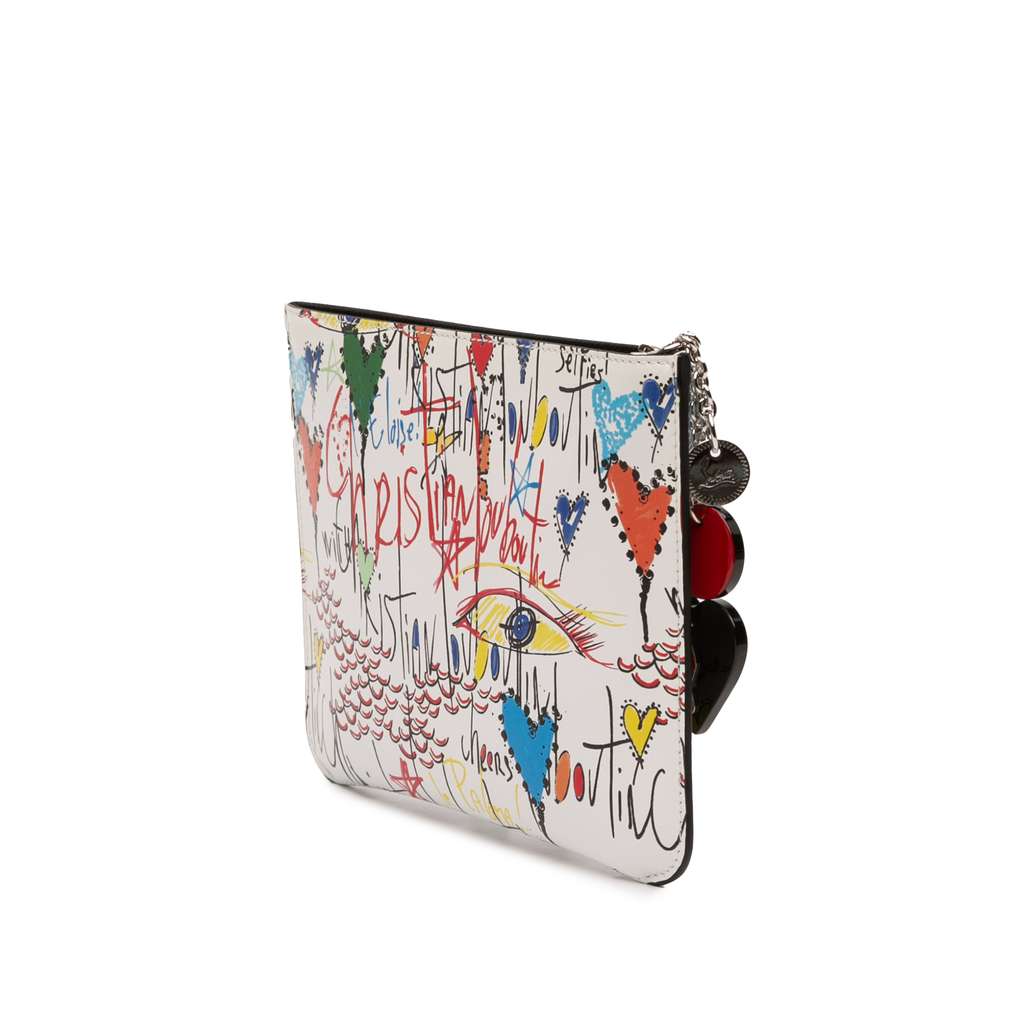 Christian Louboutin Printed Leather Graffiti Loubitag Clutch - 2